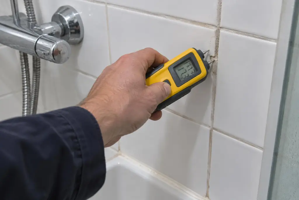 Lekdetectie Breukelen – vochtmeter op badkamertegels bij de douche